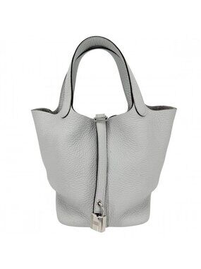 Hermes Handbag Picotin Lock PM Twill Light Blue